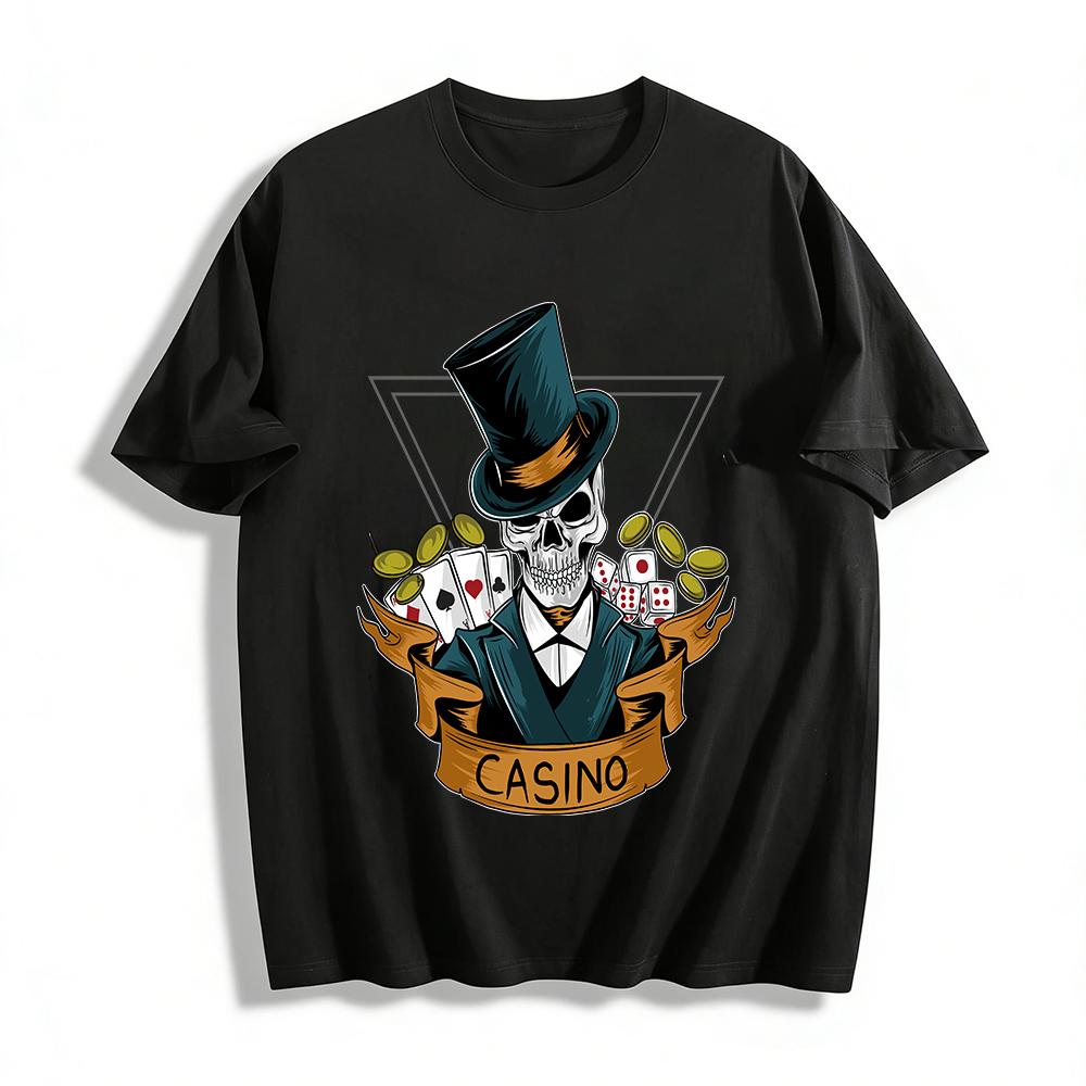 Vintage Casino Skull Gentleman Graphic Casual Top Pure cotton T-shirt 6XL
Vintage Casino Skull Gentleman Graphic Casual Top Pure cotton T-shirt 6XL