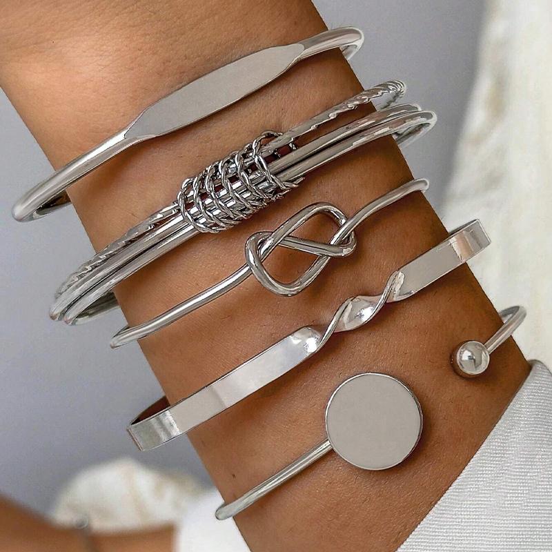 5 Pcs Punk Vintage Bracelets for Women Elegant Gold Silver Color Twist Sparkling Multilayer Adjustable Bangles Jewelry Gifts New
5 Pcs Punk Vintage Bracelets for Women Elegant Gold Silver Color Twist Sparkling Multilayer Adjustable Bangles Jewelry Gifts New