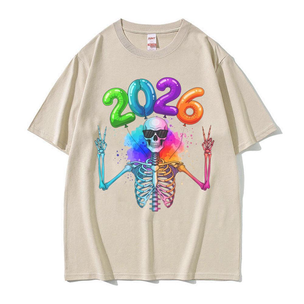 New Year 2026 Rainbow Skeleton Peace Sign T Shirts Unisexs Clothing Humor Vintage Tee Shirt Unisex Short Sleeve Tshirt Streetwear 4XL
New Year 2026 Rainbow Skeleton Peace Sign T Shirts Unisexs Clothing Humor Vintage Tee Shirt Unisex Short Sleeve Tshirt Streetwear 4XL