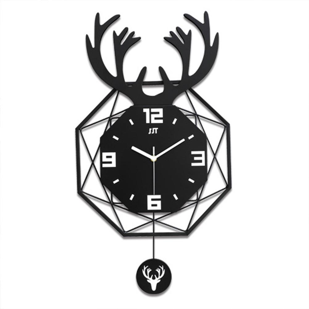 Nordic Style Deer Head Wall Clock Silent Movement Wood Wrought Iron Double layer Design For Household Living Room Decoration JT2038A-35x65
Nordic Style Deer Head Wall Clock Silent Movement Wood Wrought Iron Double layer Design For Household Living Room Decoration JT2038A-35x65