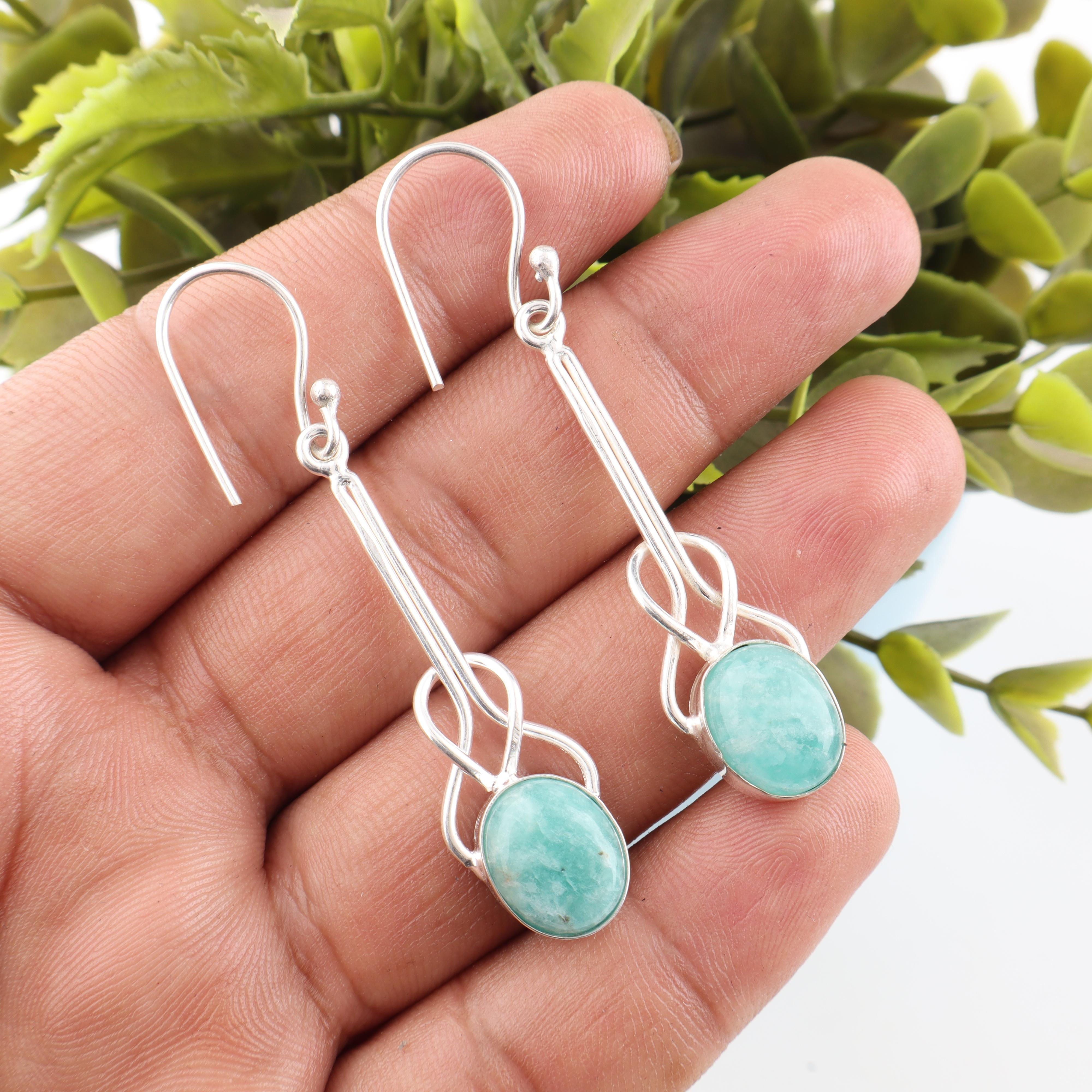 Adorable Amazonite Gemstone Jewelry, Handmade AAA+ Silver Earrings, 925 Solid Sterling Silver Jewelry, Beautiful Earrings For Memorial Day 1.76 Inches синій
Adorable Amazonite Gemstone Jewelry, Handmade AAA+ Silver Earrings, 925 Solid Sterling Silver Jewelry, Beautiful Earrings For Memorial Day 1.76 Inches синій