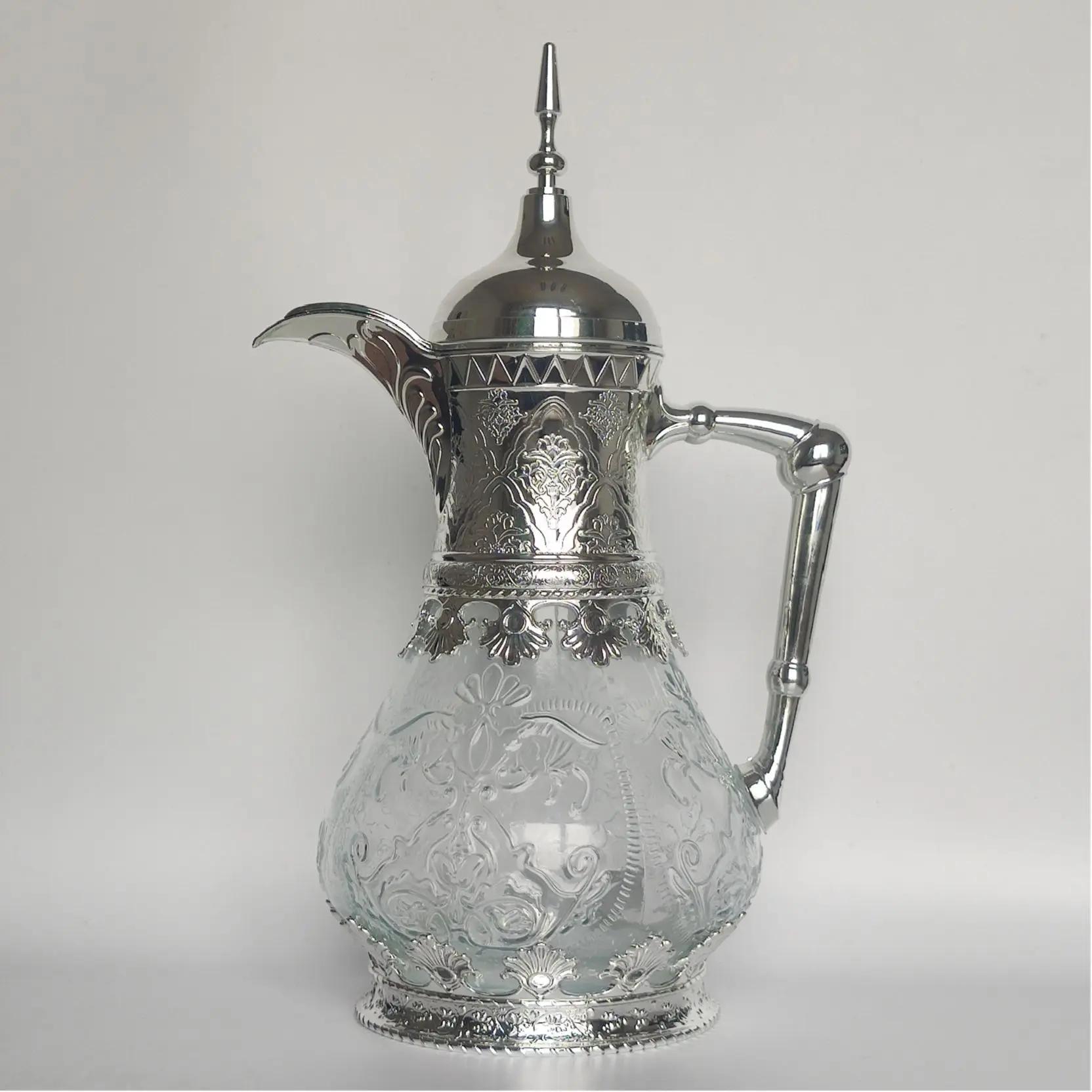 1600ML Arabic Water Pot Juice Beverage Coffee Pot Tea Jug With Lid Large Capacity Glass Water Kettle Teapot Drinkware 1.6L срібний
1600ML Arabic Water Pot Juice Beverage Coffee Pot Tea Jug With Lid Large Capacity Glass Water Kettle Teapot Drinkware 1.6L срібний