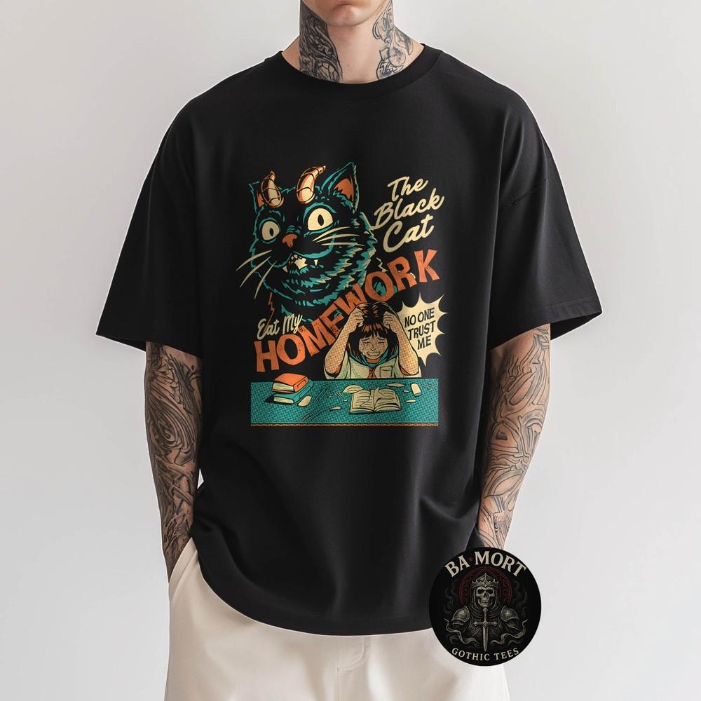 The Black Cat Ate My Homework Retro Horror School Art TShirt Unisex T-Shirt S
The Black Cat Ate My Homework Retro Horror School Art TShirt Unisex T-Shirt S