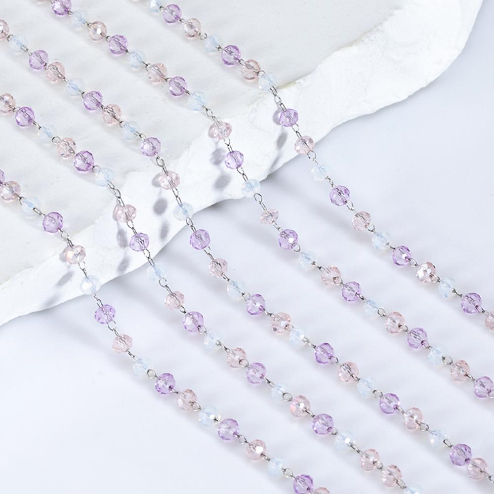 2Meters 1Meter Deep Purple Crystal Stone Beads Stainless Steel Chain DIY Necklace Bracelet Sweater Chain Jewelry Making Supplies 1meter фіолетовий
2Meters 1Meter Deep Purple Crystal Stone Beads Stainless Steel Chain DIY Necklace Bracelet Sweater Chain Jewelry Making Supplies 1meter фіолетовий