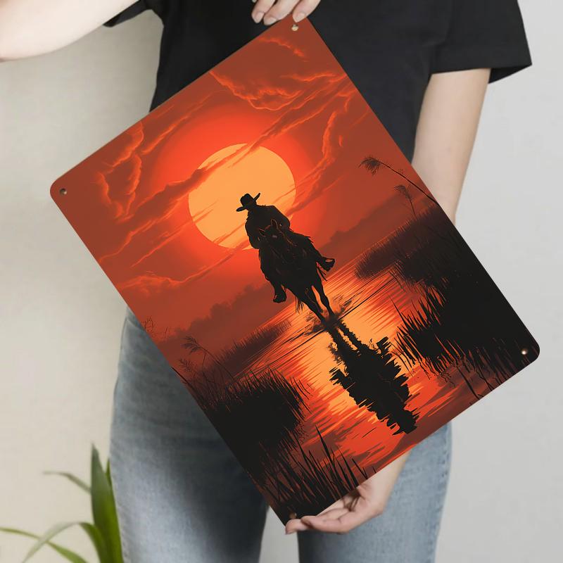 Western Cowboy Riding Horse Sunset Metal Iron Painting Home Wall Decor Living Room Vintage Art 20x30cm(7.8x11.8inch)
Western Cowboy Riding Horse Sunset Metal Iron Painting Home Wall Decor Living Room Vintage Art 20x30cm(7.8x11.8inch)