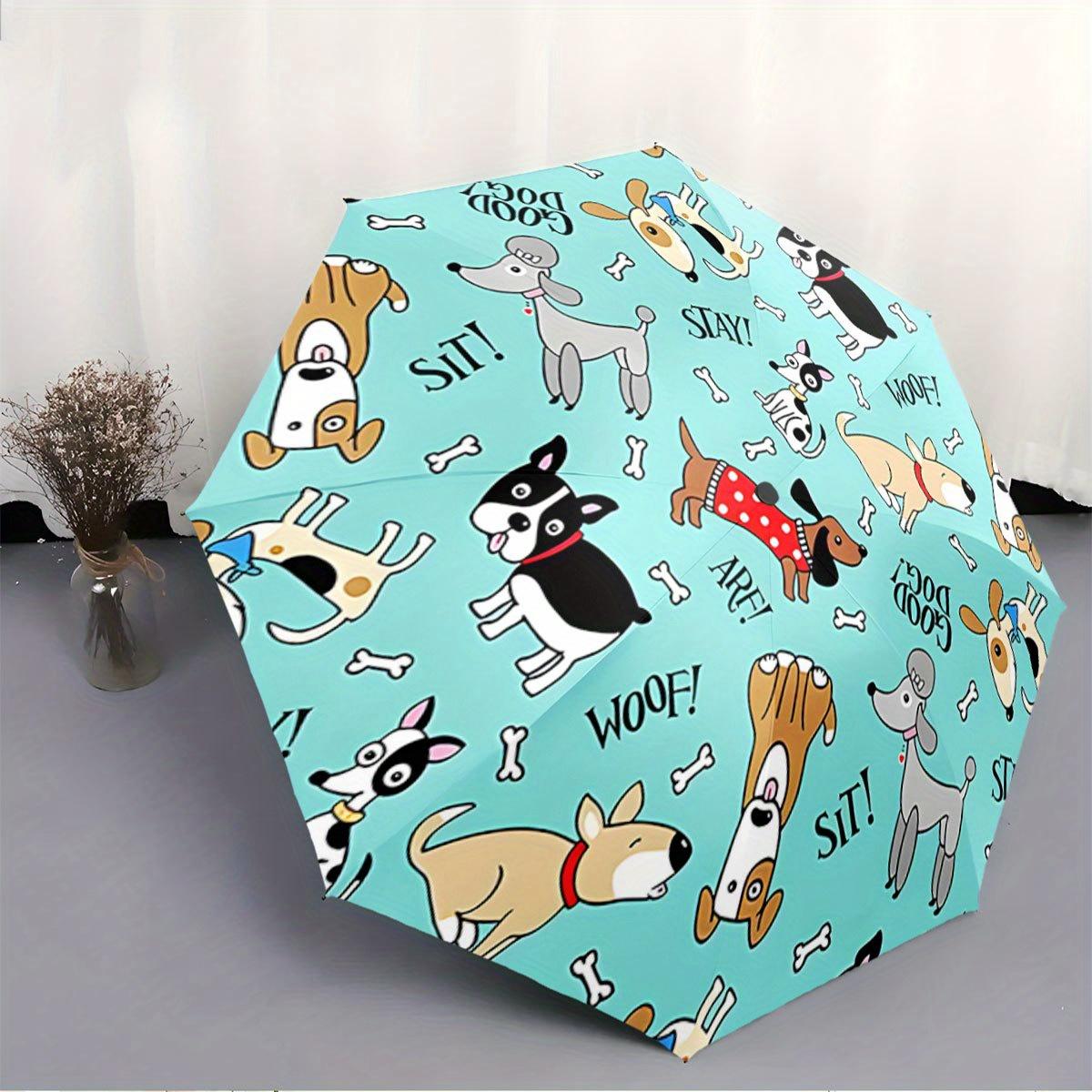 Folding Umbrella The umbrella features cartoon illustrations of dogs, including a Poodle, a Beagle, and a Dachshund, accompani (as the picture,Iron&8K)
Folding Umbrella The umbrella features cartoon illustrations of dogs, including a Poodle, a Beagle, and a Dachshund, accompani (as the picture,Iron&8K)