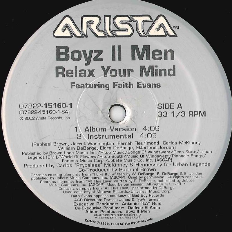 12inch Record BOYZ II MEN - Relax Your Mind 07822151601 ARISTA 2002 US Rap & Hip-Hop/R&B Used
12inch Record BOYZ II MEN - Relax Your Mind 07822151601 ARISTA 2002 US Rap & Hip-Hop/R&B Used