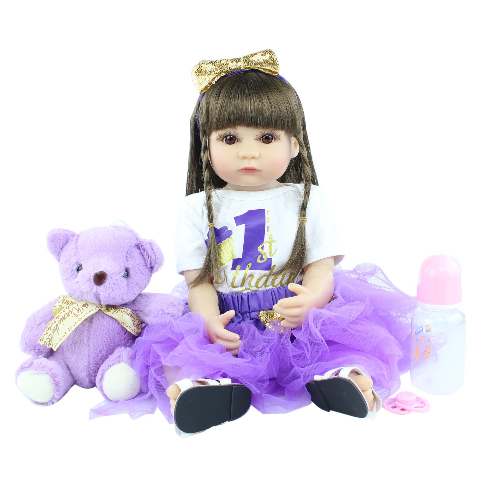 BZDOLL 22-дюймовая кукла Reborn Baby Doll для девочек, полностью силиконовое тело, реалистичное новорожденное Bebe Alive, игрушка-принцесса для малышей, партнеры по росту ребенка Lovely-1
BZDOLL 22-дюймовая кукла Reborn Baby Doll для девочек, полностью силиконовое тело, реалистичное новорожденное Bebe Alive, игрушка-принцесса для малышей, партнеры по росту ребенка Lovely-1
