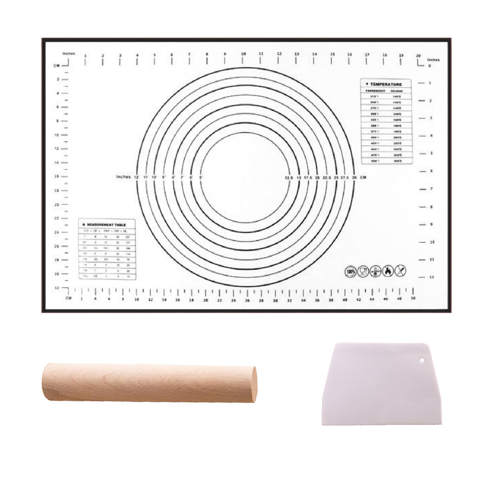 JnTech Silicone Cooking Bread Making Large Baking with Includes One Rolling Reusable Oven Baking Pad Easy 60x40cm Mat, Mat, Mat, Heat-Resistant, чорний
JnTech Silicone Cooking Bread Making Large Baking with Includes One Rolling Reusable Oven Baking Pad Easy 60x40cm Mat, Mat, Mat, Heat-Resistant, чорний