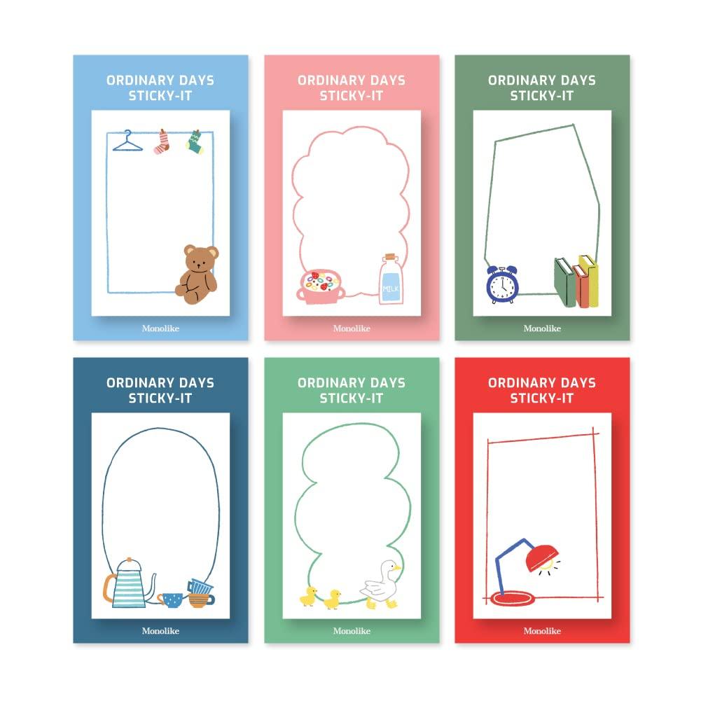 Monolike Ordinary Days Sticky it 6 sets of adhesive memo 50 different 6 types set - paper, sheets, designs,
Monolike Ordinary Days Sticky it 6 sets of adhesive memo 50 different 6 types set - paper, sheets, designs,