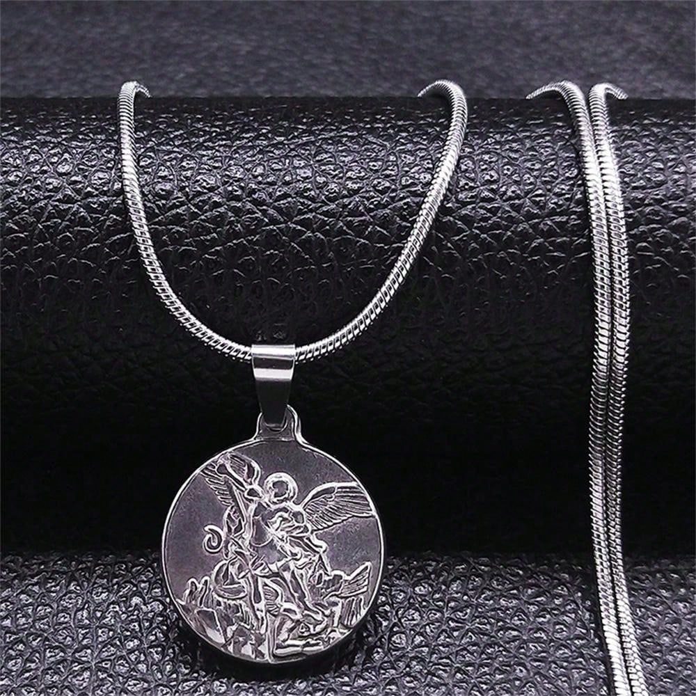 SAINT MICHAEL PROTECT US Archangel Stainless Steel Necklaces Chain Men/Women Gold Color Choker Necklace
SAINT MICHAEL PROTECT US Archangel Stainless Steel Necklaces Chain Men/Women Gold Color Choker Necklace