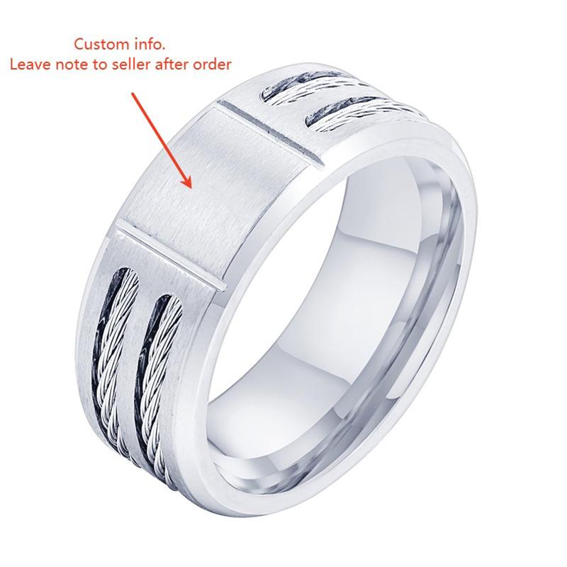 Vnox Men s Punk Ring Personalized Cool Stainless Steel Cable Wire Inlay Band Stylish Jewelry Initial Letter Custom Gift for Him 11
Vnox Men s Punk Ring Personalized Cool Stainless Steel Cable Wire Inlay Band Stylish Jewelry Initial Letter Custom Gift for Him 11