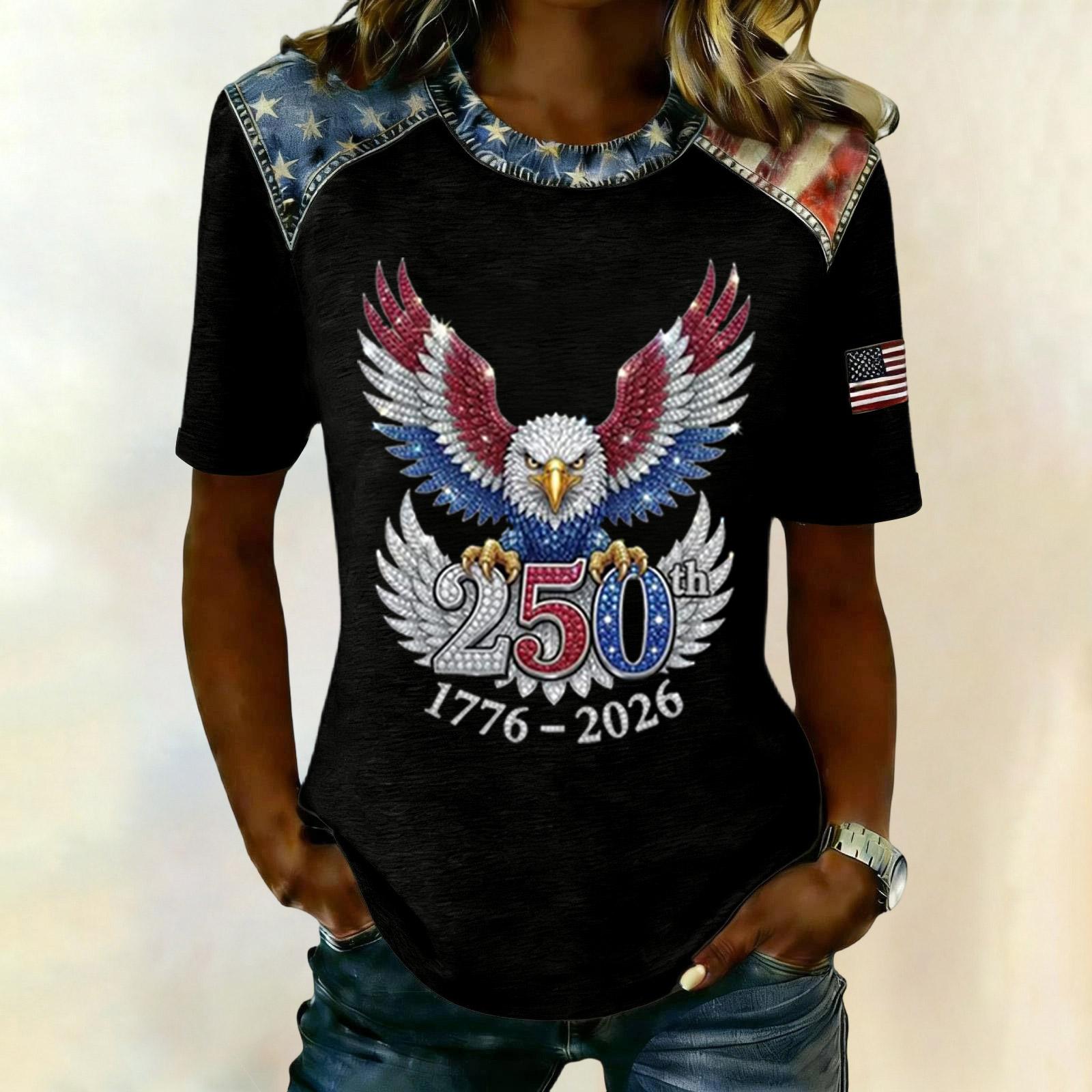 Women s Casual Short Sleeve T-Shirt 250th Anniversary Lettering Print Crew Neck Pullover Top Lightweight Comfortable Fit L чёрный
Women s Casual Short Sleeve T-Shirt 250th Anniversary Lettering Print Crew Neck Pullover Top Lightweight Comfortable Fit L чёрный