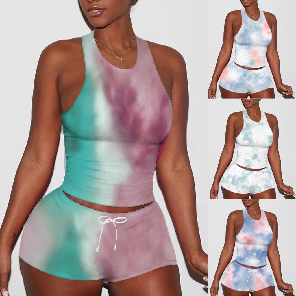 Мода Женщины Галстук-краситель Принт Без рукавов Жилет Шорты 2 шт Спортивный костюм Комплекты
Мода Женщины Галстук-краситель Принт Без рукавов Жилет Шорты 2 шт Спортивный костюм Комплекты