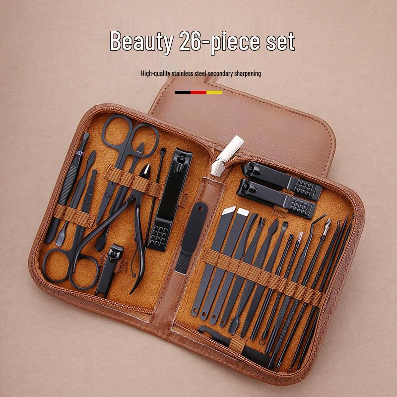26-Piece Portable Nail Clipper & Manicure Tool Set for Home Use коричневый
26-Piece Portable Nail Clipper & Manicure Tool Set for Home Use коричневый