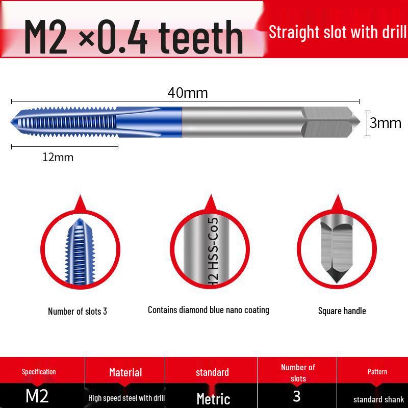 UMLOM35 Blue Nano Cobalt Machine Tap, Pointed Spiral, Stainless Steel, 4mm & 6mm
UMLOM35 Blue Nano Cobalt Machine Tap, Pointed Spiral, Stainless Steel, 4mm & 6mm