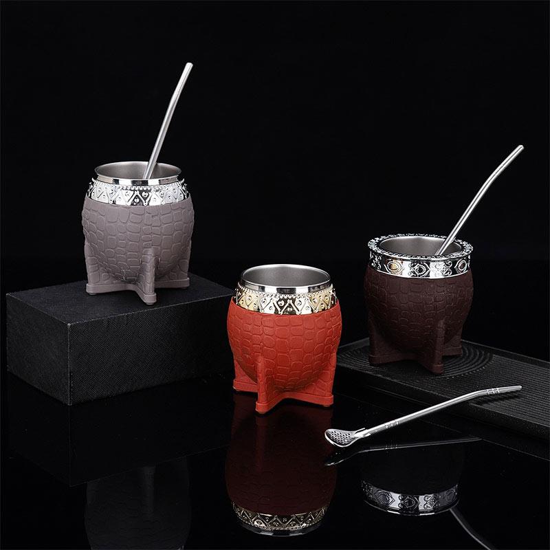 Stainless Steel Double Walled Paraguay Tea Cup Flat Bottomed Glass Cup Coffee Cup With Straw Turtle Shell Texture Eggshell Cup
Stainless Steel Double Walled Paraguay Tea Cup Flat Bottomed Glass Cup Coffee Cup With Straw Turtle Shell Texture Eggshell Cup