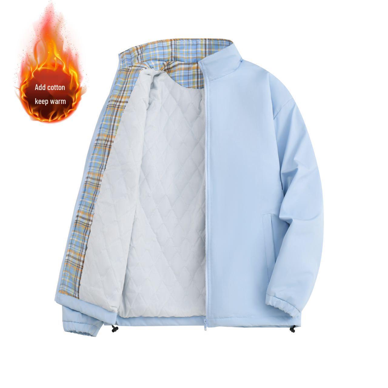 Men s Cotton Jacket with Plaid Lining - Autumn/Winter Casual Outerwear, Hong Kong Style, Stand Collar, Solid Color, Plus Size. L синій
Men s Cotton Jacket with Plaid Lining - Autumn/Winter Casual Outerwear, Hong Kong Style, Stand Collar, Solid Color, Plus Size. L синій