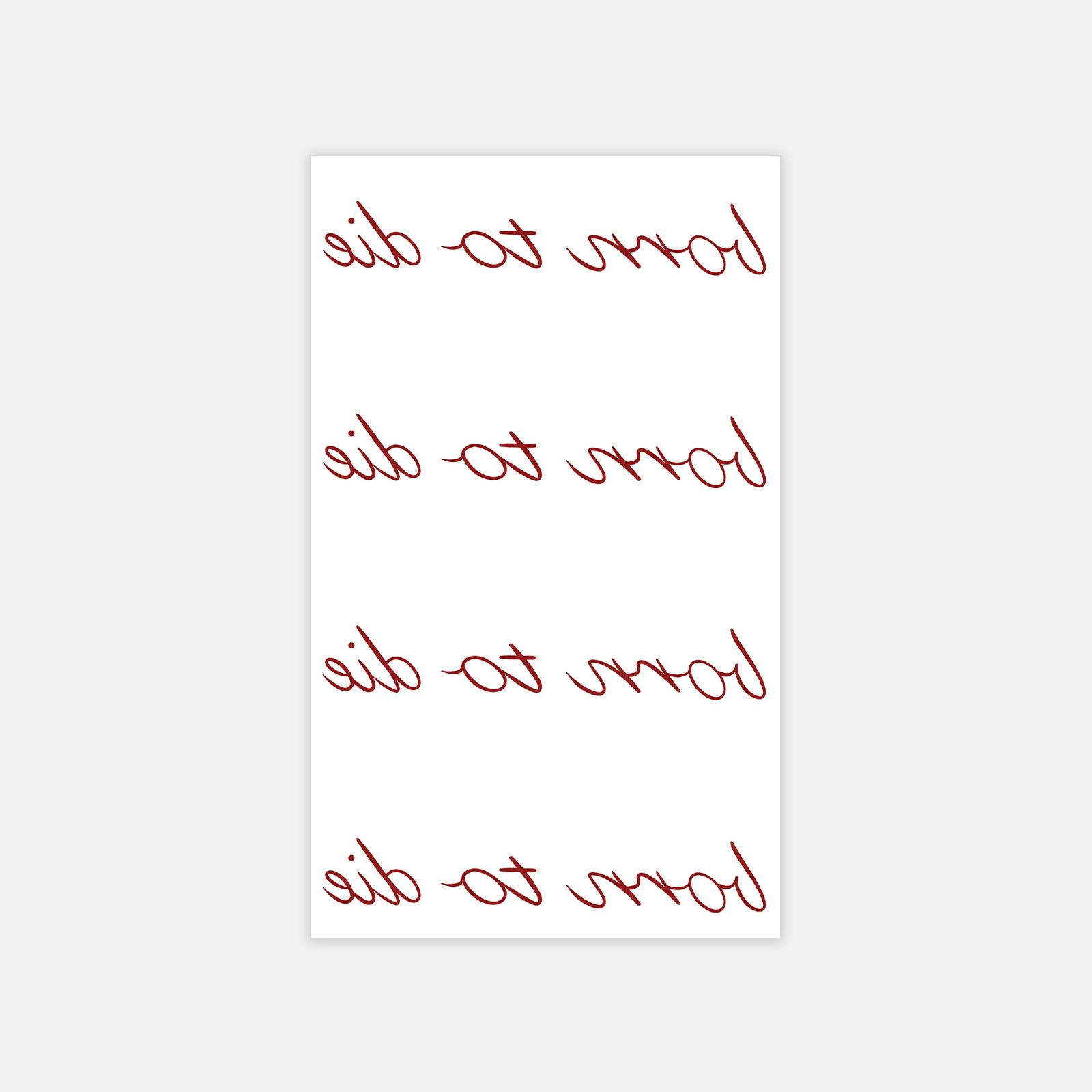Handwriting Born To Die Tattoo Sticker Burgundy Fine Lines Long-Lasting Waterproof High-End Clavicle Patch 6*10
Handwriting Born To Die Tattoo Sticker Burgundy Fine Lines Long-Lasting Waterproof High-End Clavicle Patch 6*10