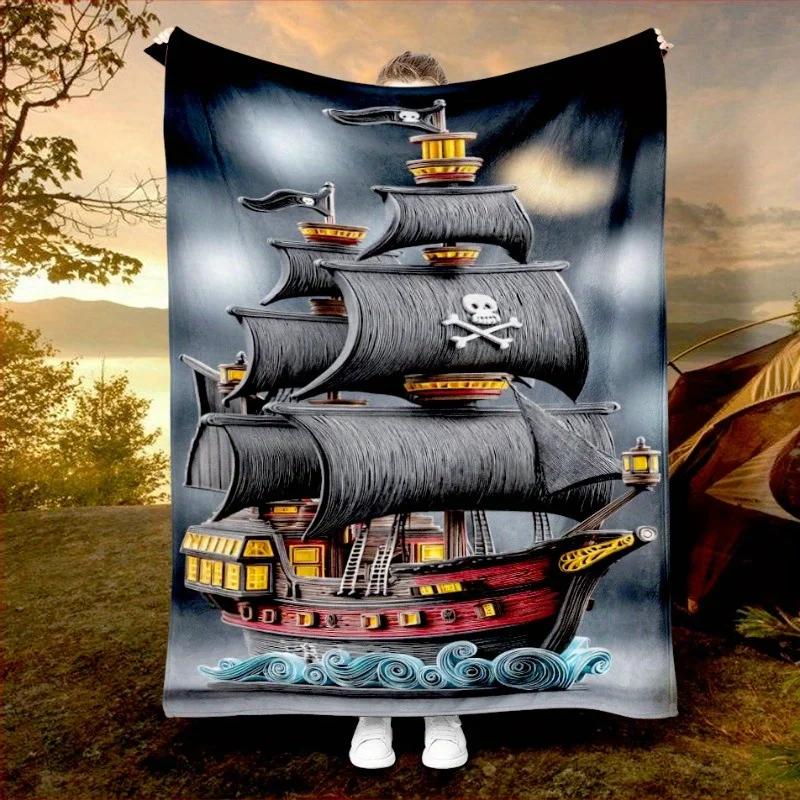 Pirate Ship Blanket Black Sails Skull Design Soft Fleece Throw Home Decor Gift Idea Adventure Theme Cozy Warmth 70x100CM
Pirate Ship Blanket Black Sails Skull Design Soft Fleece Throw Home Decor Gift Idea Adventure Theme Cozy Warmth 70x100CM