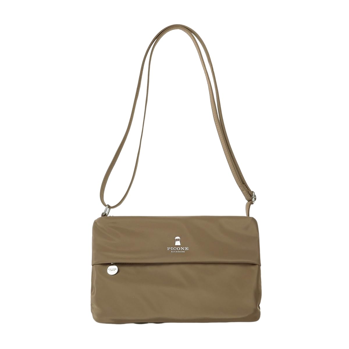 PICONE shoulder bag, perfect for men and women, this stylish, simple, and cute bag is perfect for travel. Features a zipper and brown accents.
PICONE shoulder bag, perfect for men and women, this stylish, simple, and cute bag is perfect for travel. Features a zipper and brown accents.