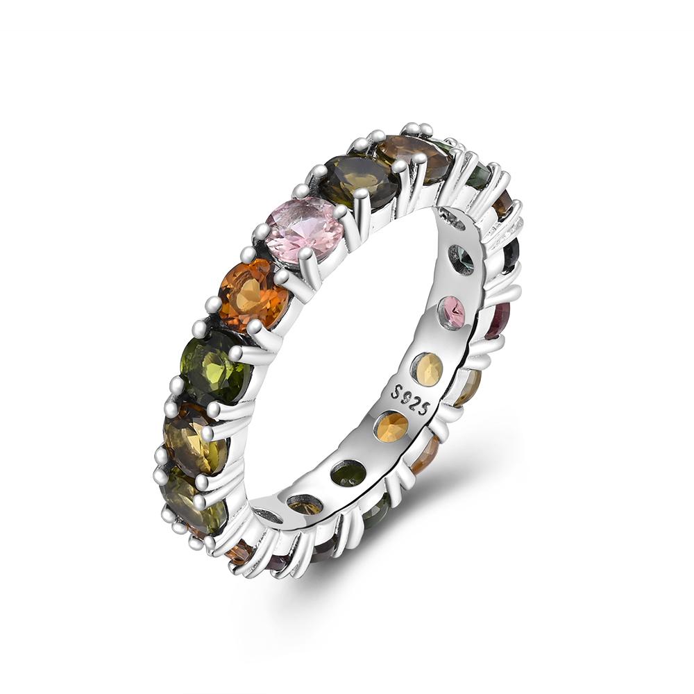 925 sterling silver simple Tennis eternity ring with round 4.0mm natural tourmaline ring for girl s birthday gift US RING SIZE:8# різнокольоровий
925 sterling silver simple Tennis eternity ring with round 4.0mm natural tourmaline ring for girl s birthday gift US RING SIZE:8# різнокольоровий