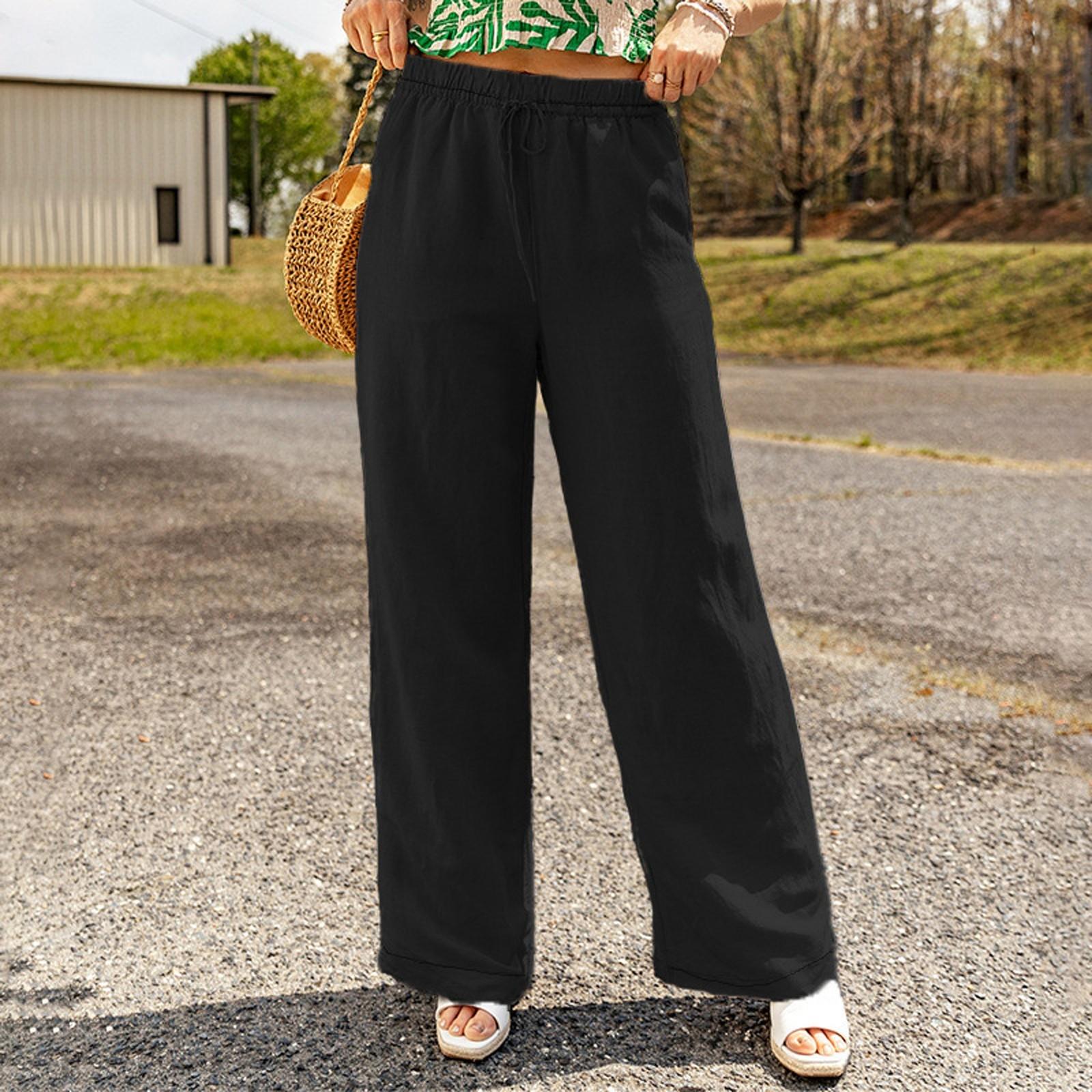 Women s Casual Pocket Wide Leg Pants Fashionable Cotton And Linen Loose Pants L чорний
Women s Casual Pocket Wide Leg Pants Fashionable Cotton And Linen Loose Pants L чорний