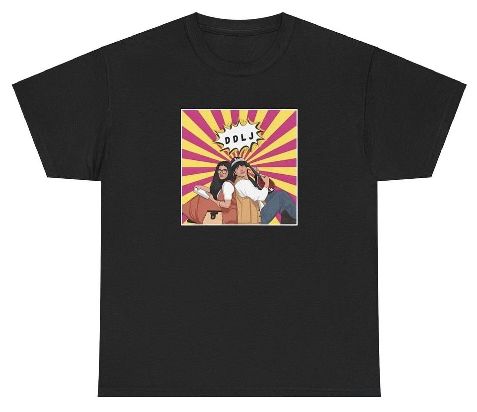 DDLJ Shirt Bollywood Shahrukh Khan Kajol Dilwale Dulhania Desi Iconic Movie Tee 2XL
DDLJ Shirt Bollywood Shahrukh Khan Kajol Dilwale Dulhania Desi Iconic Movie Tee 2XL