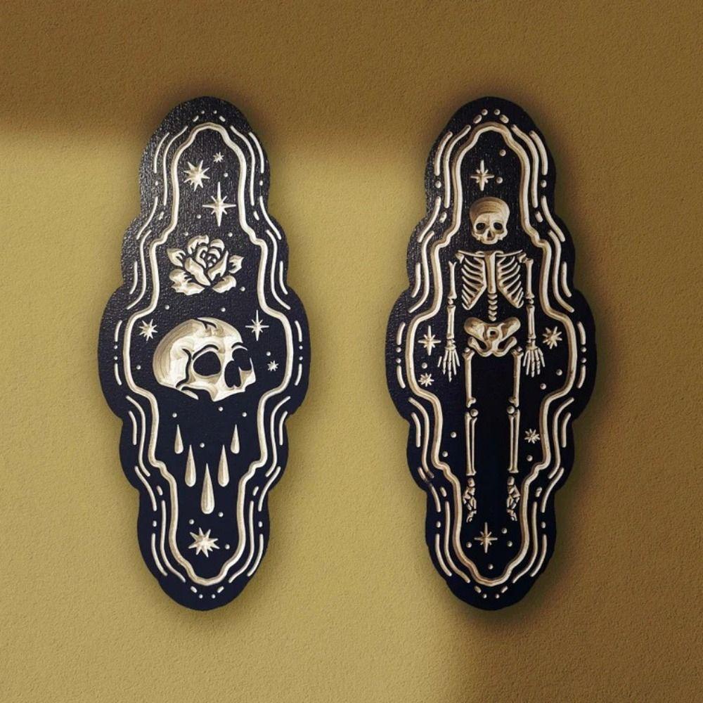 Black Skull Woodcuts Decorations Wooden Wall Hanging Skeleton Painting Hanging Skull Decorations S-1
Black Skull Woodcuts Decorations Wooden Wall Hanging Skeleton Painting Hanging Skull Decorations S-1