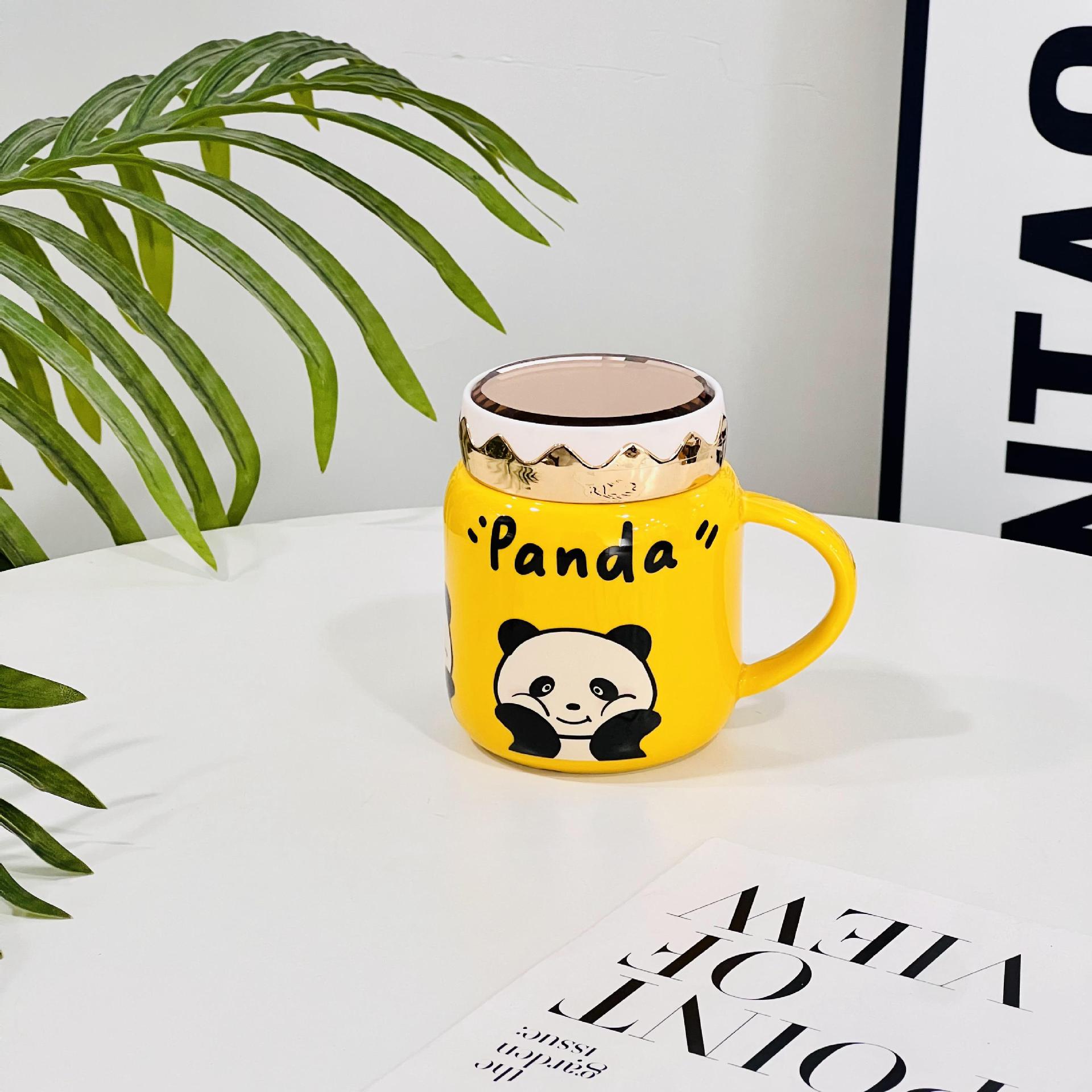 Креативный маленький кролик чашка для воды высокая ценность Ins комикс чашка, кофейная чашка с крышкой ложка, керамическая чашка большой емкости 360ML