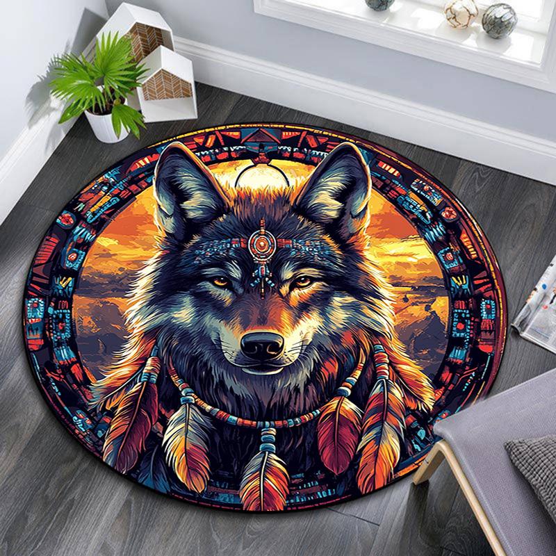Wolf Spirit Round Area Rug,Carpet Rug for Living Room Bedroom Sofa Playroom Decor,Non-slip Floor Mat 80cmx80cm
Wolf Spirit Round Area Rug,Carpet Rug for Living Room Bedroom Sofa Playroom Decor,Non-slip Floor Mat 80cmx80cm