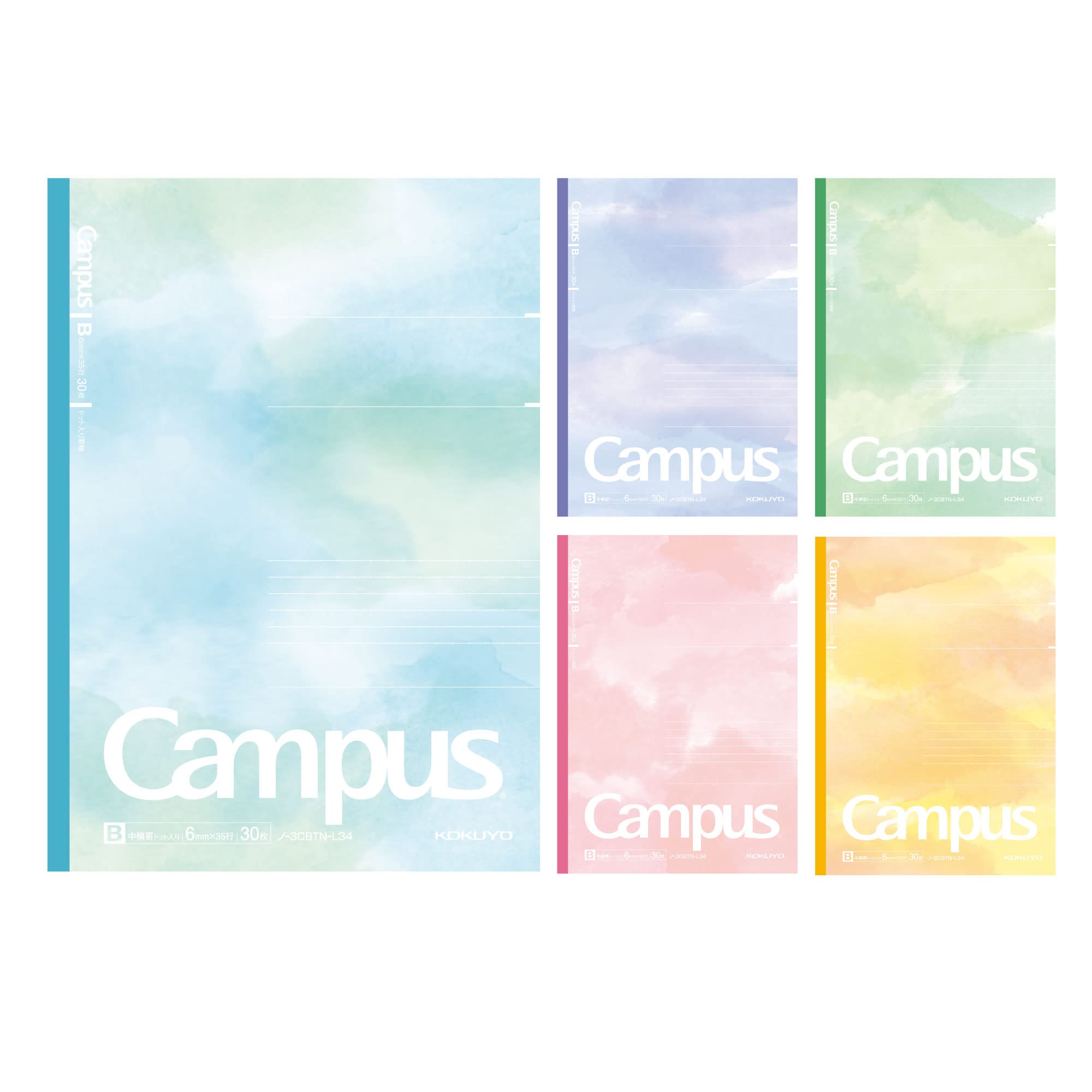 KOKUYO Note Campus Note Limited Dotted B5 Watercolor Palette 5 Color Pack B Ruled No-3CBTN-L34X5 (6mm)
KOKUYO Note Campus Note Limited Dotted B5 Watercolor Palette 5 Color Pack B Ruled No-3CBTN-L34X5 (6mm)