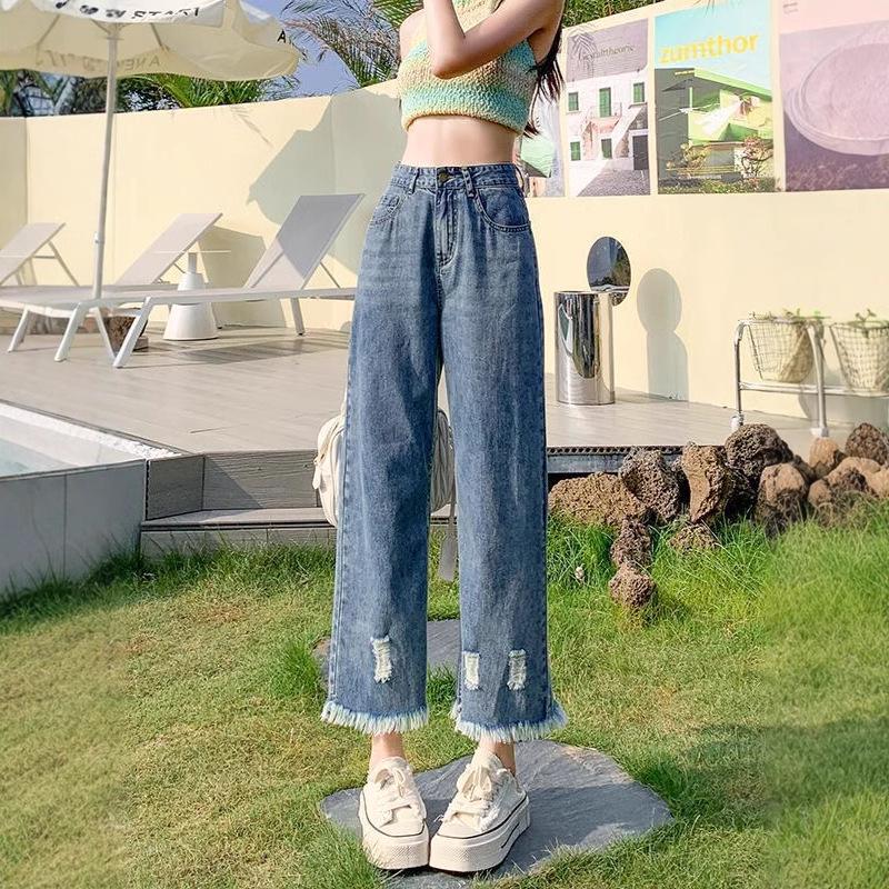 Women s High Waist Frayed Ripped Straight Leg Jeans - Plus Size, Slimming, Nine-Point Wide Leg, Spring/Summer Trend. Double Extra Large темно-синього кольору
Women s High Waist Frayed Ripped Straight Leg Jeans - Plus Size, Slimming, Nine-Point Wide Leg, Spring/Summer Trend. Double Extra Large темно-синього кольору