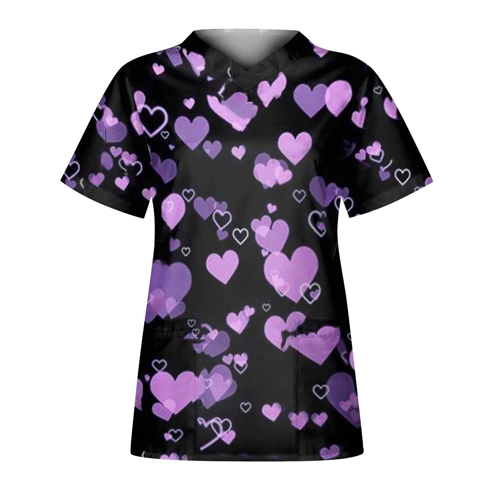 Women s Casual V-neck Short Sleeve Workwear Valentine s Day Printed Uniform XXL фиолетовый
Women s Casual V-neck Short Sleeve Workwear Valentine s Day Printed Uniform XXL фиолетовый