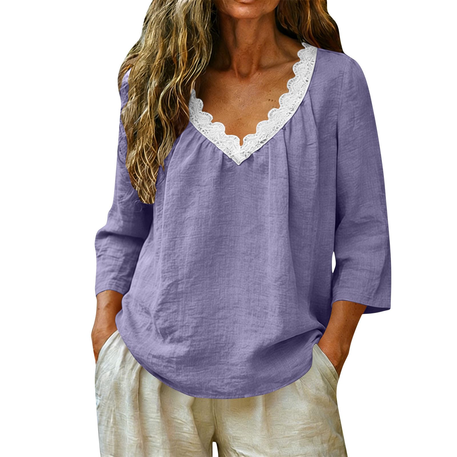 Women s Casual Summer V Neck Linen Top Lightweight Loose Seven Quarter Sleeve Blouse XL
Women s Casual Summer V Neck Linen Top Lightweight Loose Seven Quarter Sleeve Blouse XL