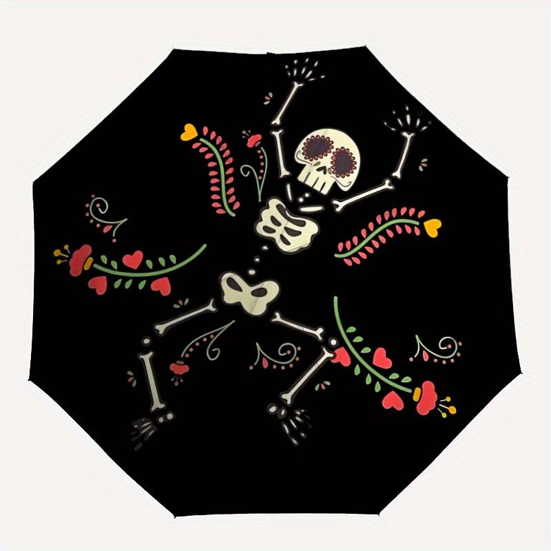 1pc Skeletal Flowers Automatic Open/Close Umbrella, Portable Folding Umbrella for Travel, Themed Events, It is suitable as a gift for various festival
1pc Skeletal Flowers Automatic Open/Close Umbrella, Portable Folding Umbrella for Travel, Themed Events, It is suitable as a gift for various festival