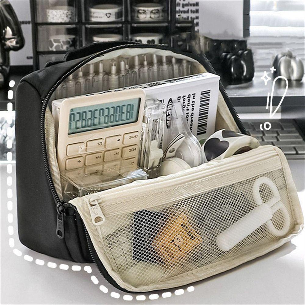 90° Opening Pencil Case Storage Box Big Pen Bag Stationery Storage Bag Cosmetic Bag бежевий
90° Opening Pencil Case Storage Box Big Pen Bag Stationery Storage Bag Cosmetic Bag бежевий
