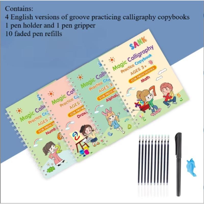 16pcs Sank Magic Practice Copybook Pen Preschools Kids Calligraphy English Verison Free Wiping Children Reusable Writing Book
16pcs Sank Magic Practice Copybook Pen Preschools Kids Calligraphy English Verison Free Wiping Children Reusable Writing Book