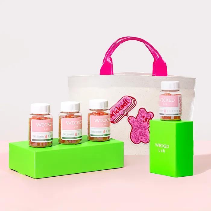 Wicked Lab Pink Gummy Bear Canvas Bag Gift Set (4 Pink Gummy Bears + Canvas Bag)
Wicked Lab Pink Gummy Bear Canvas Bag Gift Set (4 Pink Gummy Bears + Canvas Bag)