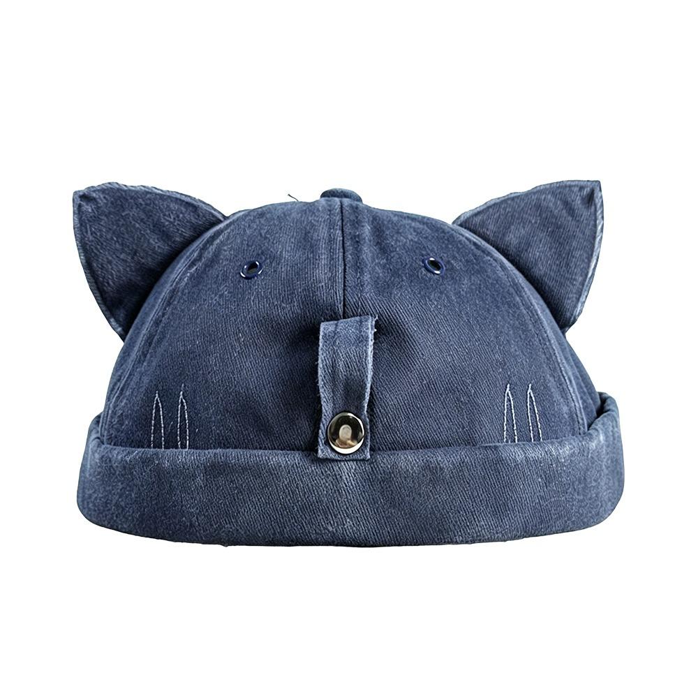 Sun protection Cat Ears Brimless Hat Water Washed Sun Hats Cute Beanie Hat темно-синього кольору
Sun protection Cat Ears Brimless Hat Water Washed Sun Hats Cute Beanie Hat темно-синього кольору