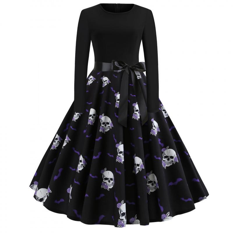 Women s Round Neck Long Sleeve Pumpkin Ghost Print Dress with Black Ribbon Skirt - Halloween Autumn/Winter Collection Medium фиолетовый
Women s Round Neck Long Sleeve Pumpkin Ghost Print Dress with Black Ribbon Skirt - Halloween Autumn/Winter Collection Medium фиолетовый