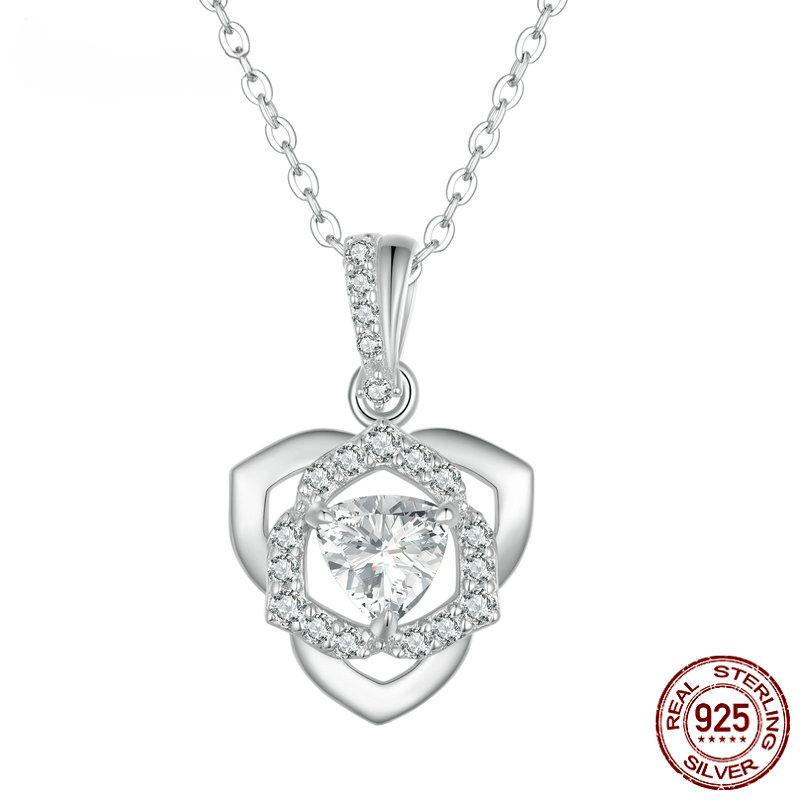 S925 серебро кулон с розой ожерелье с цветком на шею для женщин помолвка свадебный подарок романтические изящные украшения BSN299 
S925 серебро кулон с розой ожерелье с цветком на шею для женщин помолвка свадебный подарок романтические изящные украшения BSN299