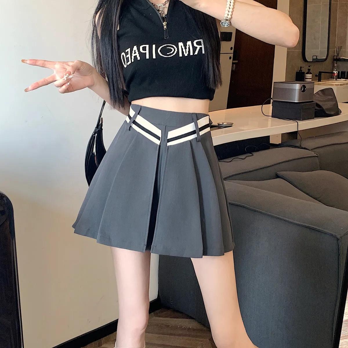Women Summer Irregular Pleated Zipper Korean Short Skirts Casual Patchwork High Waist Loose Wide Leg A-line Skirt Shorts XXS сірий
Women Summer Irregular Pleated Zipper Korean Short Skirts Casual Patchwork High Waist Loose Wide Leg A-line Skirt Shorts XXS сірий