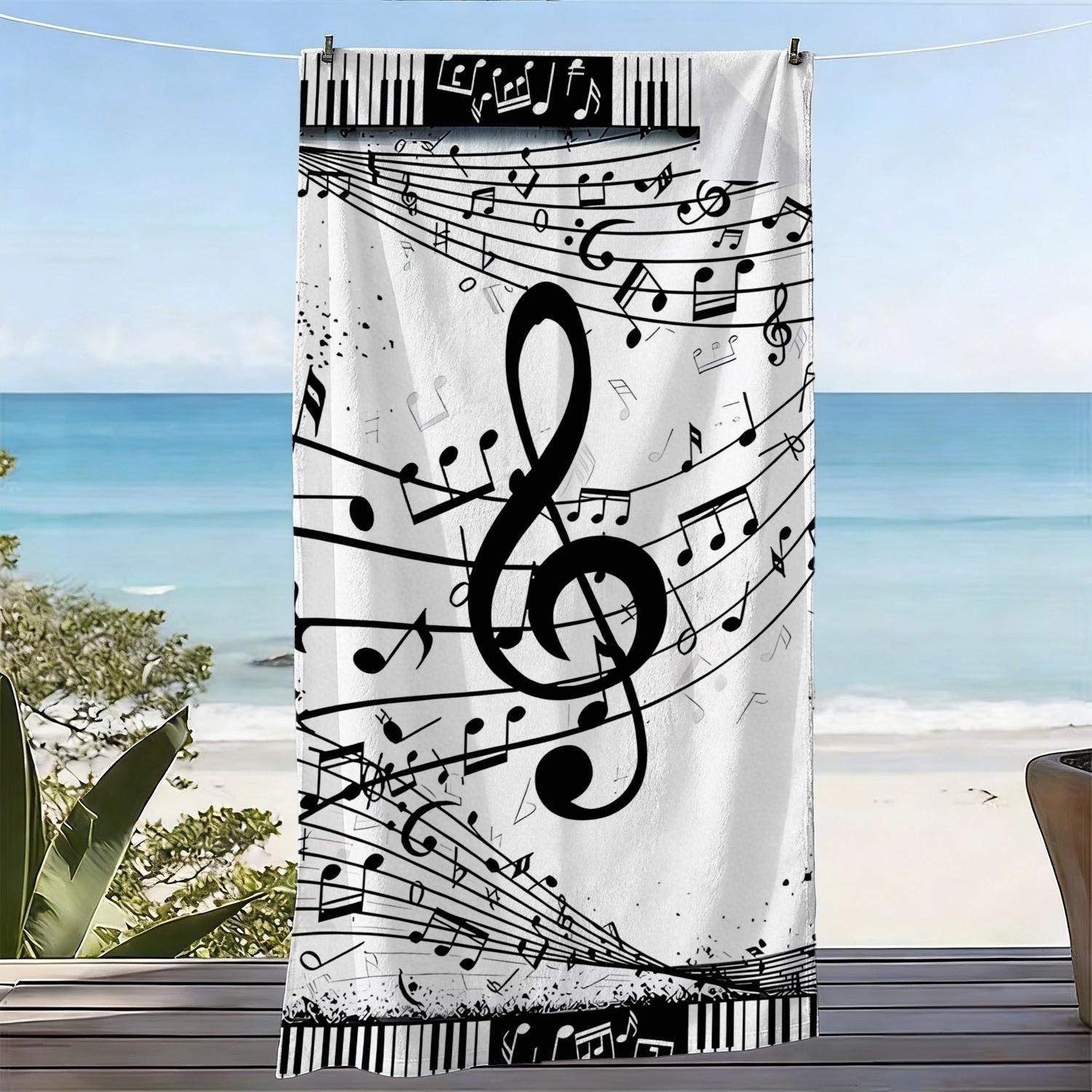 Extra-Large Soft Beach Towel with Music Theme Musical Note Print Microfiber Bath Towel Quick-Drying and Super Absorbent W40*H60(CM)
Extra-Large Soft Beach Towel with Music Theme Musical Note Print Microfiber Bath Towel Quick-Drying and Super Absorbent W40*H60(CM)