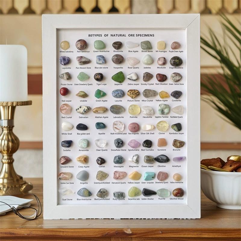 80 Kinds of Natural Mineral Specimens Photo Frames Classic Collections of Crystal Agate Fluorite Etc. Ornaments Home Decoration білий
80 Kinds of Natural Mineral Specimens Photo Frames Classic Collections of Crystal Agate Fluorite Etc. Ornaments Home Decoration білий