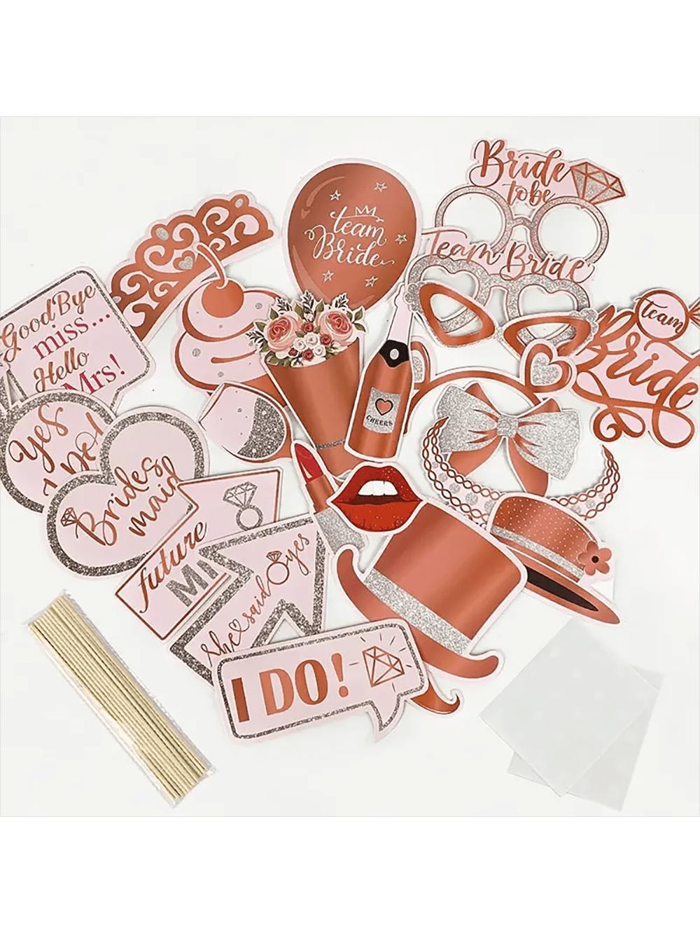 25pcs Bachelorette Party Rose Gold Photo Booth Props Set - Handheld Frame, Perfect for Bridal Showers & Wedding Celebrations
25pcs Bachelorette Party Rose Gold Photo Booth Props Set - Handheld Frame, Perfect for Bridal Showers & Wedding Celebrations