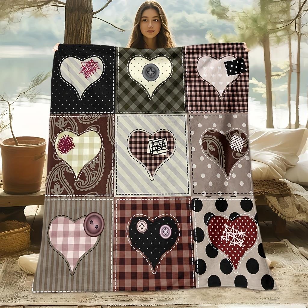 Comfortable heartshaped pattern flannel blanket suitable for all seasons as a bed cover machine washable a gift for friends 75x100cm
Comfortable heartshaped pattern flannel blanket suitable for all seasons as a bed cover machine washable a gift for friends 75x100cm