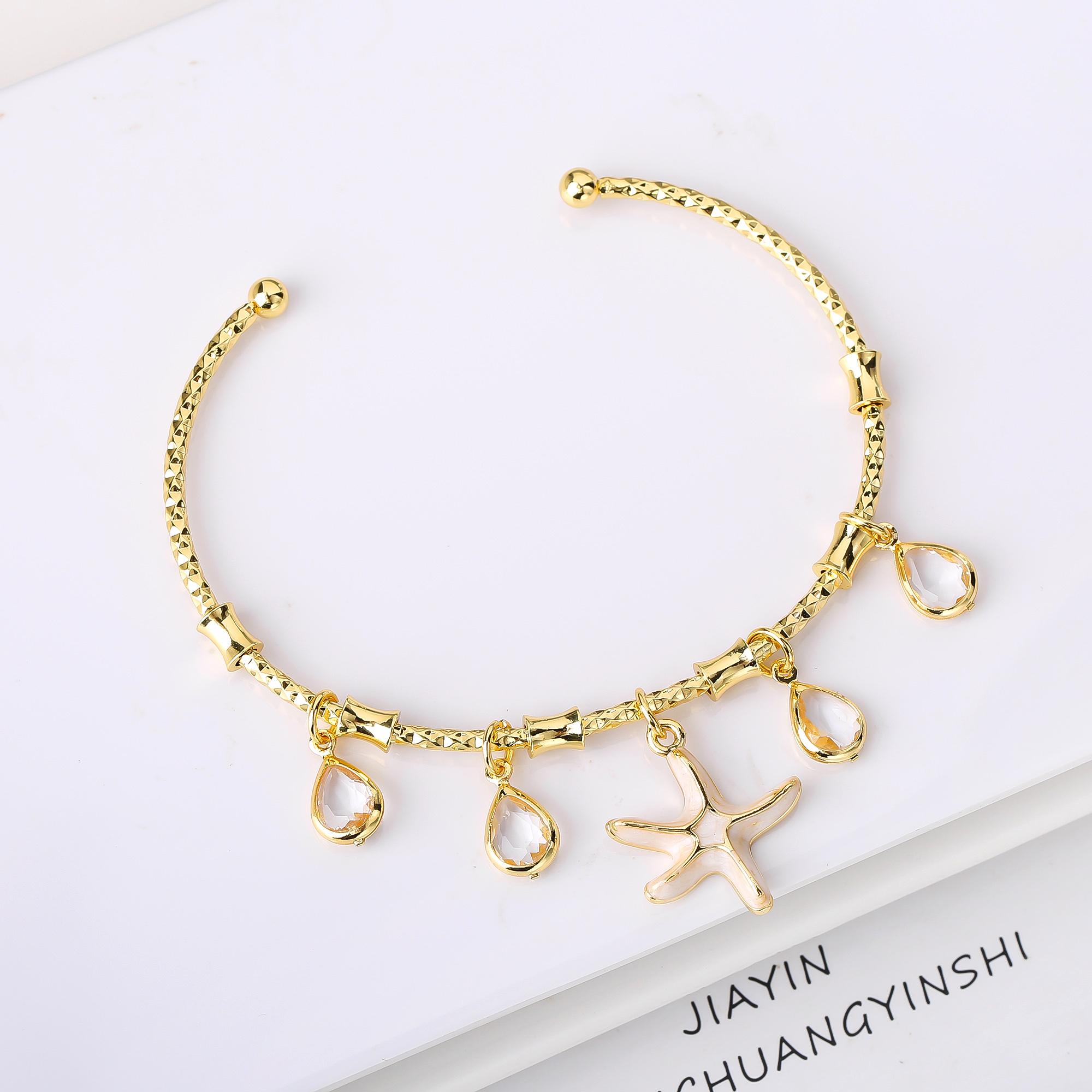 Gold-Plated Candy Charm Bangle Metal Enamel Art Starfish Wrist Zircon Cuff Bracelet for Women Girls Party Birthday Gift Zircon
Gold-Plated Candy Charm Bangle Metal Enamel Art Starfish Wrist Zircon Cuff Bracelet for Women Girls Party Birthday Gift Zircon