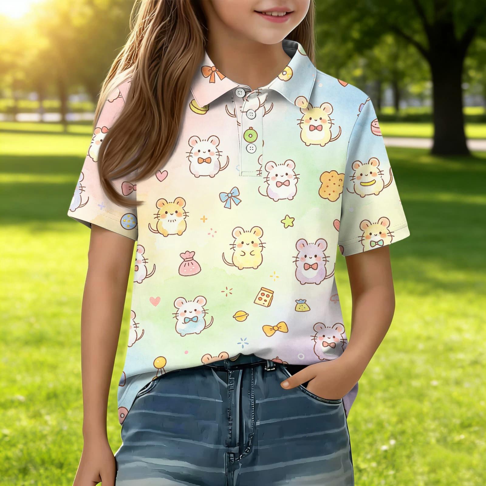 Kids Short Sleeve Polo Shirt Animal Print Casual Top Button Down Collar Lightweight Summer Tee for Boys Girls 150
Kids Short Sleeve Polo Shirt Animal Print Casual Top Button Down Collar Lightweight Summer Tee for Boys Girls 150