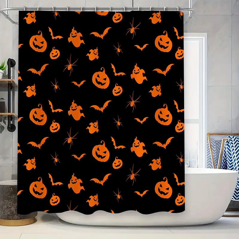 Spooky Halloween Decor Shower Curtain With Jack O Lanterns Bats Vivid Design Waterproof Fabric W60H190(CM)-1 Pcs
Spooky Halloween Decor Shower Curtain With Jack O Lanterns Bats Vivid Design Waterproof Fabric W60H190(CM)-1 Pcs